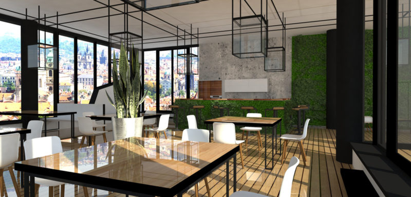 PRAHA, zázemí pro zaměstnance ve firemních prostorech