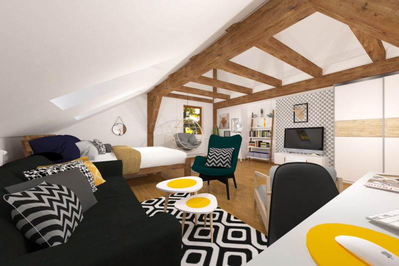 Liberec, podkroví v centru města